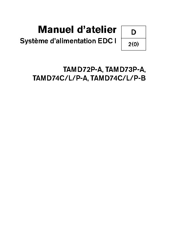 7741863 M.ATELIER D72-D74 Système Alimentation EDC I